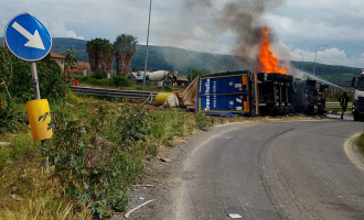 Roundabout of the SS 194 between Francofonte and Buccheri, truck on fire: safety can no longer wait.