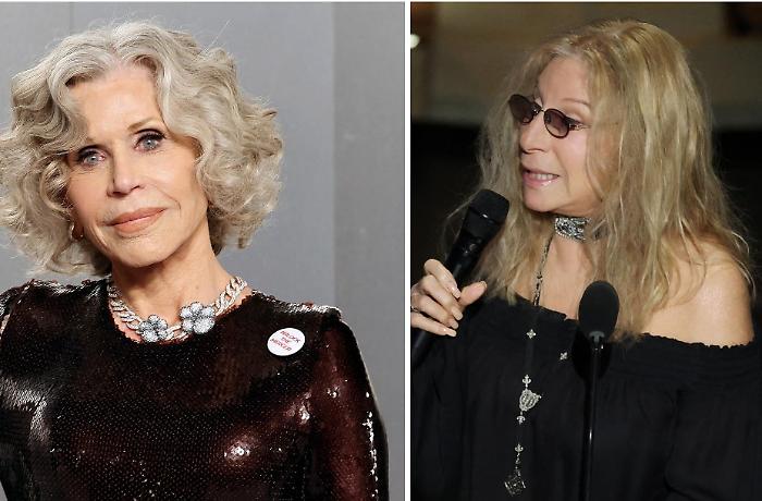 from left Jane Fonda, Barbra Streisand