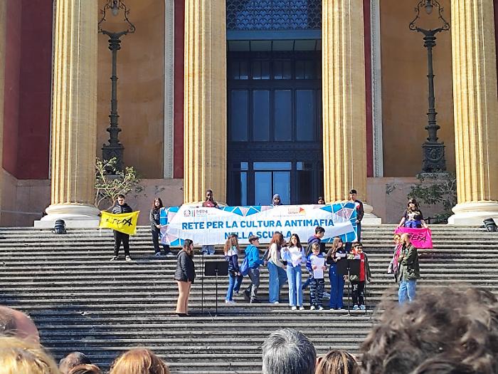 In Palermo, students read the thousand names of mafia victims.